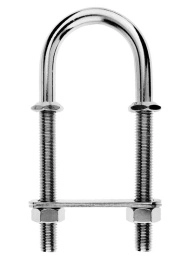 Рым-болт U-образный с 2 гайками и 2 крепежными пластинами 8x80 мм (10014307)